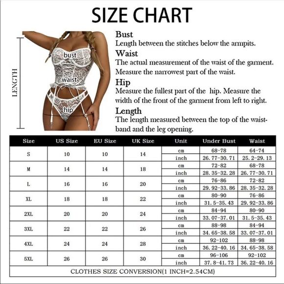 💥Large Size Red Bra Garter Belt Corset Lace Sexy Lingerie Set - Picture 5 of 5